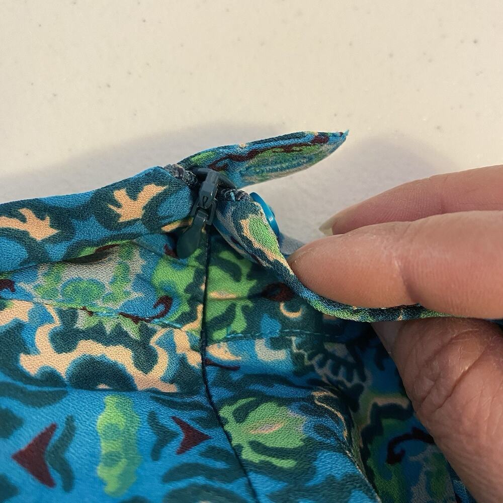 Creation Z Tired Midi Skirt Paisley Bohemian Cottagecore Beach Summer Sz 18 - Picture 7 of 10